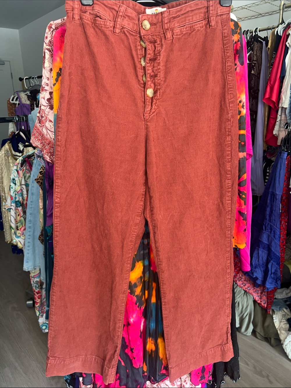 Marine Layer Corduroy wide leg Pants in Dusty Terracotta